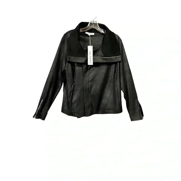 Duette NYC, Vegan Matte Leather Biker Jacket, Large, Black - Picture 7 of 13
